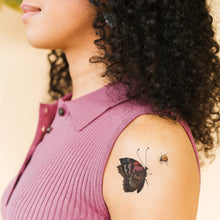 Load image into Gallery viewer, beetle-and-butterfly-temporary-tattoo-pair