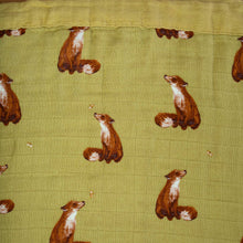 Load image into Gallery viewer, detail-of-foxes-on-gold-background