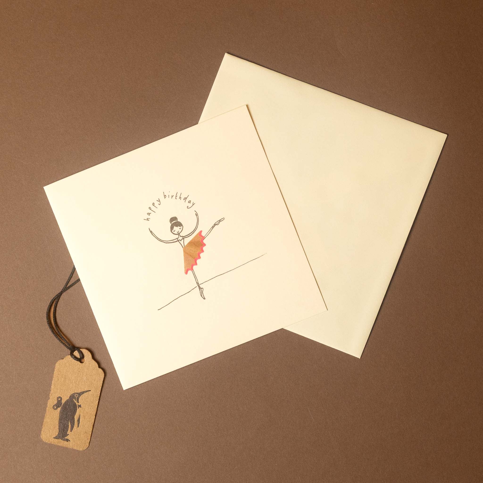 Birthday Ballerina Pencil Shaving Greeting Card