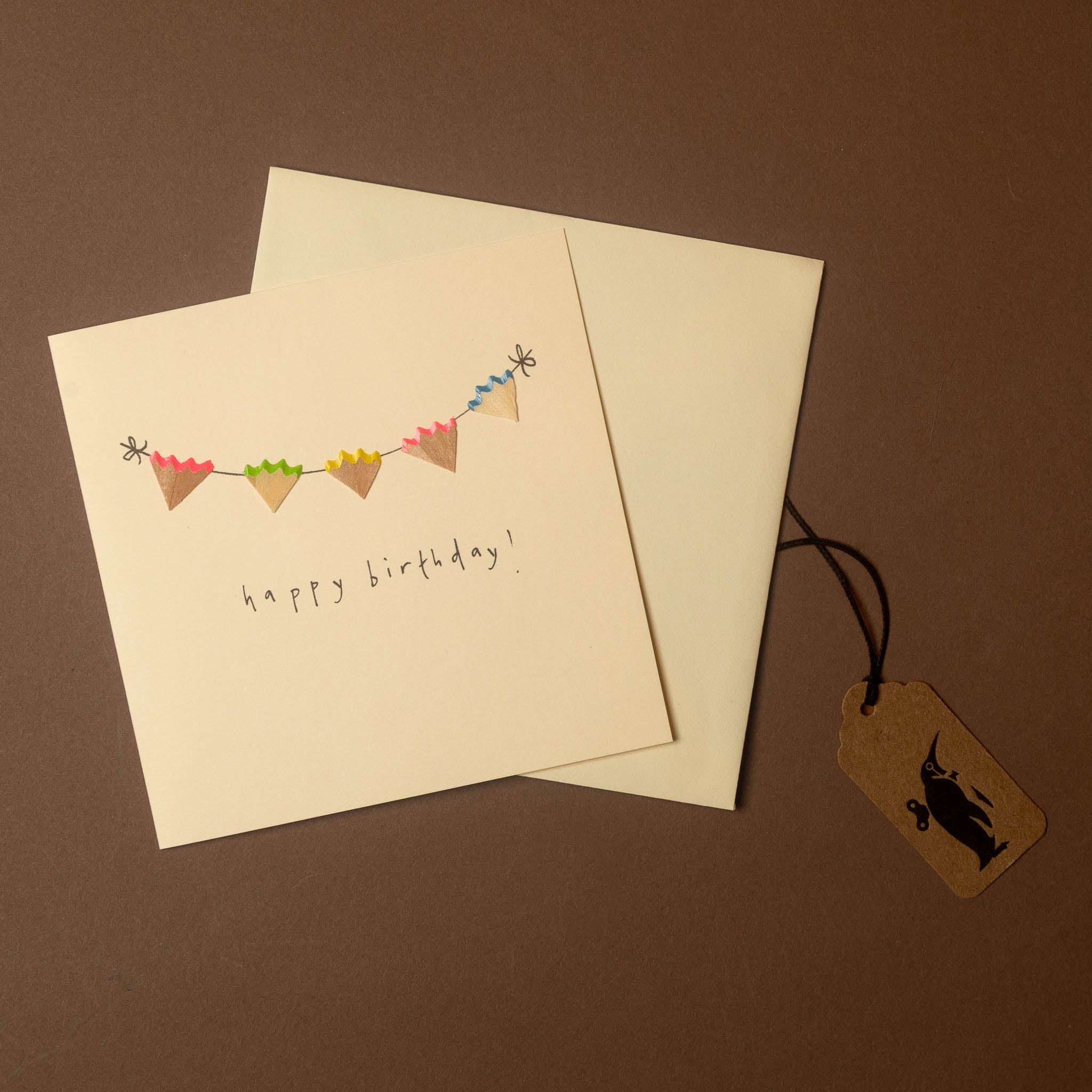 Birthday Bunting Pencil Shaving Greeting Card