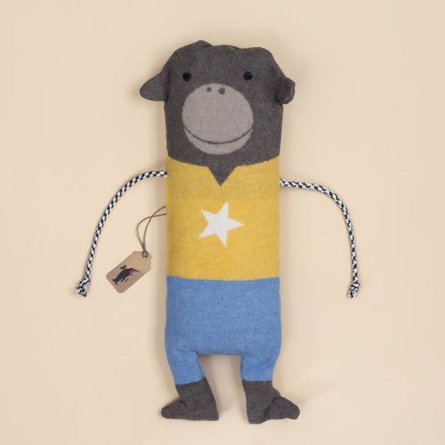 blanket-and-puppet-set-monkey-with-yellow-shirt-with-a-star-blue-denim-colored-pants-black-and-white-corded-arms