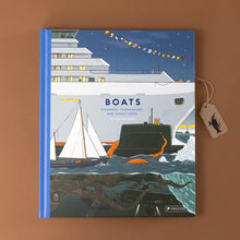 Load image into Gallery viewer, boats-book-cover-with-cruise-ship-sailboat-and-under-the-surface