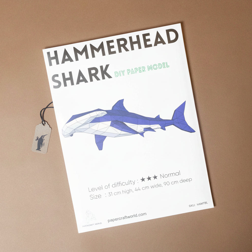 Build Your Own 3-D Origami Hammerhead Shark Wall Art Kit