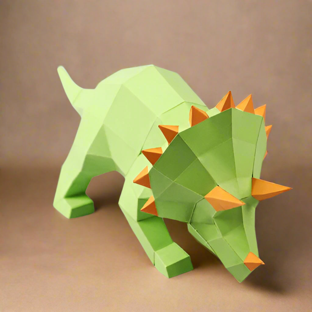 Build Your Own 3-D Origami Triceratops Lamp Model Kit