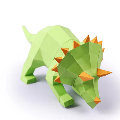 Build Your Own 3-D Origami Triceratops Lamp Model Kit