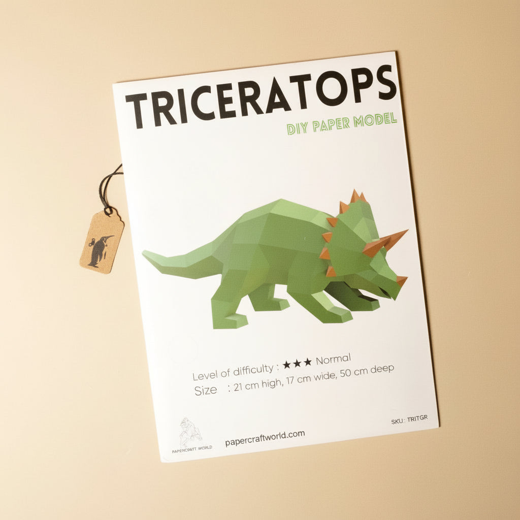 Build Your Own 3-D Origami Triceratops Lamp Model Kit
