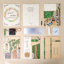 Load image into Gallery viewer, laser-cut-wood-sheets-of-pieces-to-assemble-for-secret-garden-glue-led-lights-dust-over