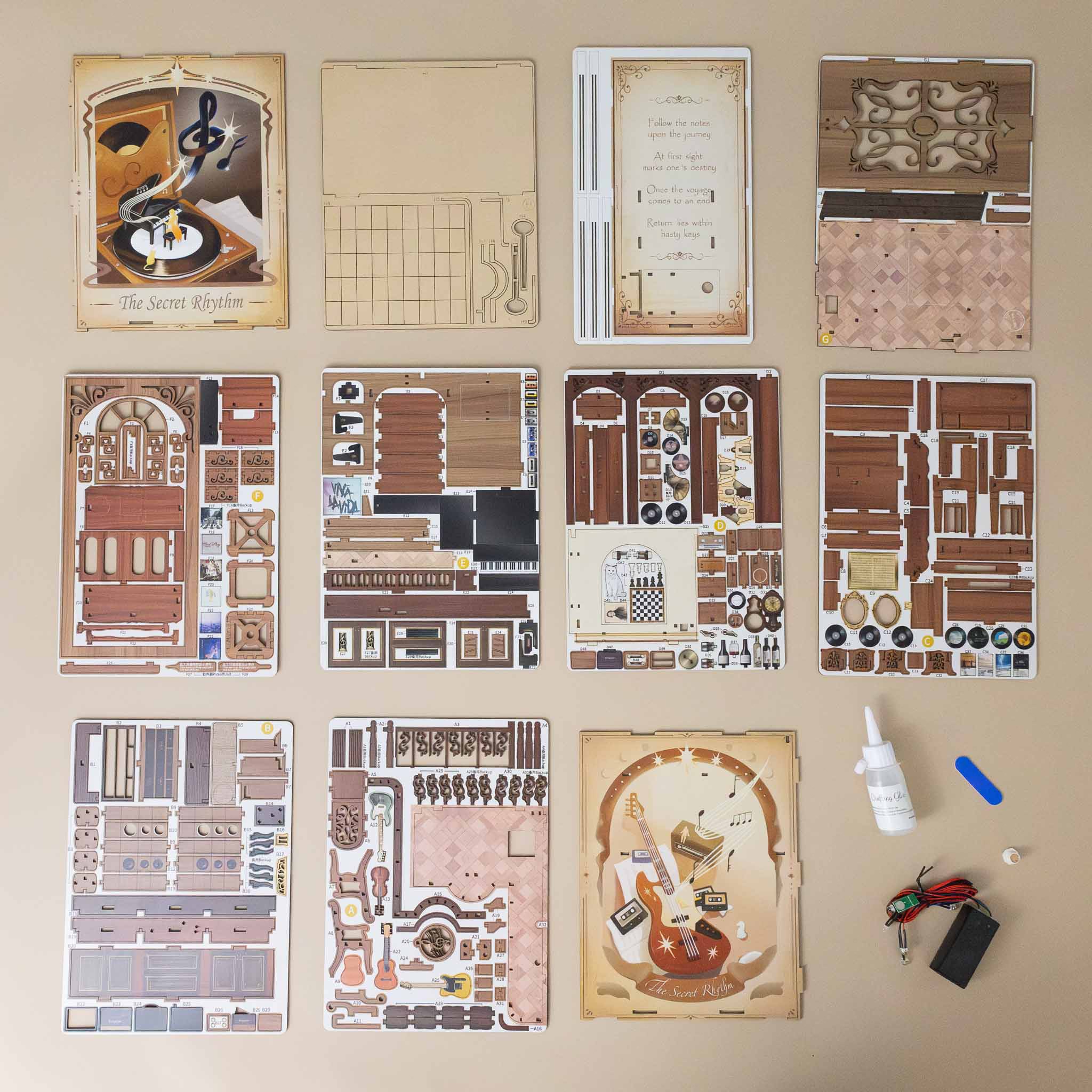 build-your-own-wooden-book-nook-secret-rhythm-room-laser-cut-sheets-with-kit-pieces