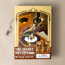 Load image into Gallery viewer, build-your-own-wooden-book-nook-secret-rhythm-room-box-with-record-player-and-finished-kit