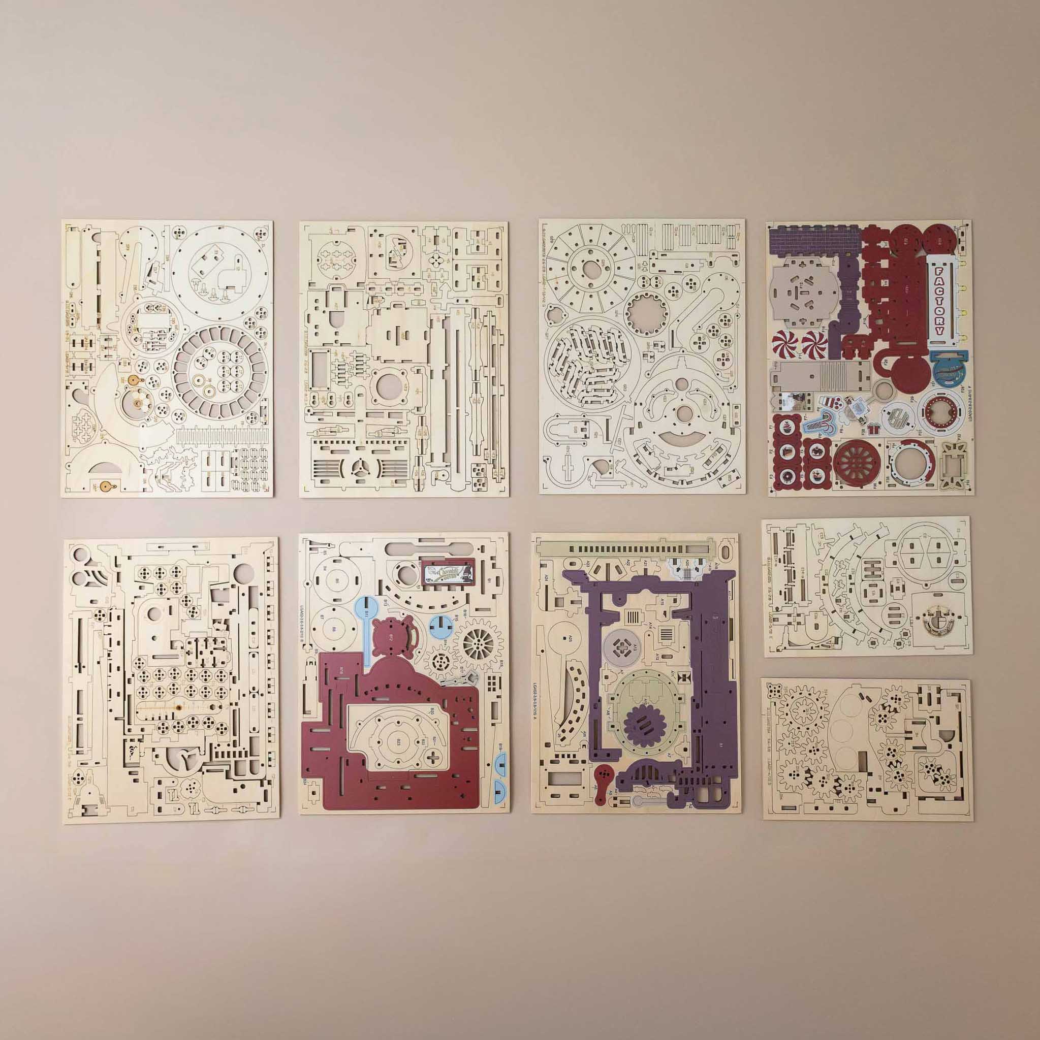 build-your-own-wooden-marble-run-chocolate-factory-sheets-of-laser-cut-pieces