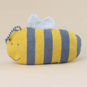 yellow-and-grey-striped-bumble-bee-cushion-pillow-with-white-wings-and-yellow-and-black-corded-antenna