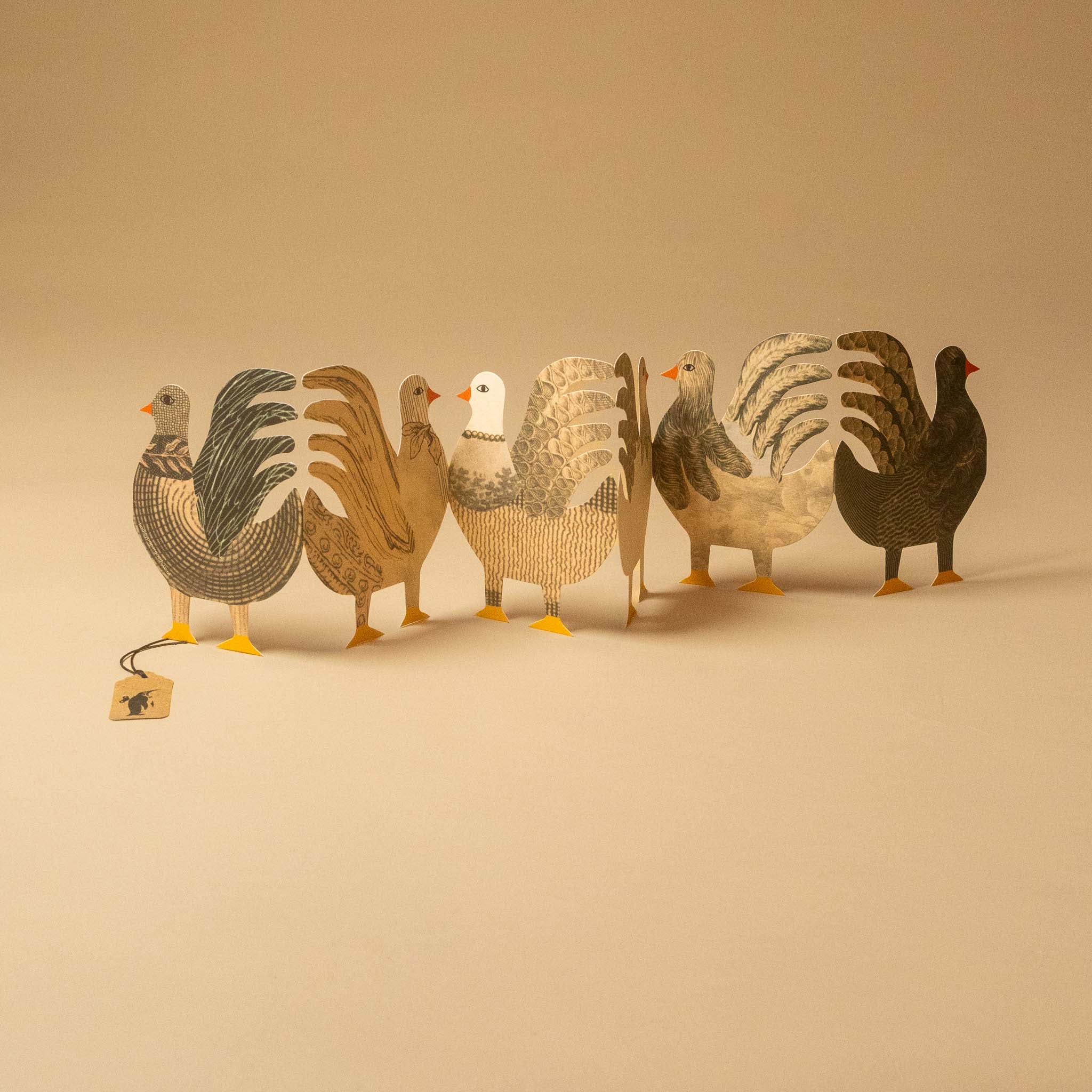 Chickens Concertina Greeting Card
