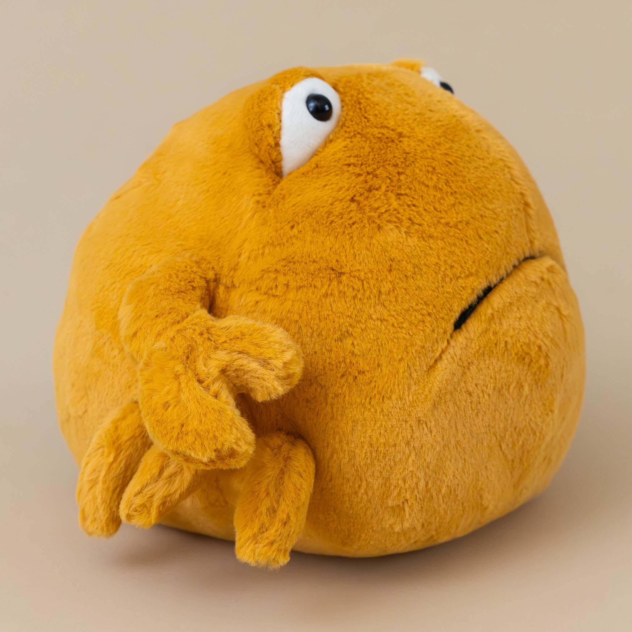 chrissie-crab-orange-ball-like-stuffed-animal-side-with-claw-and-legs