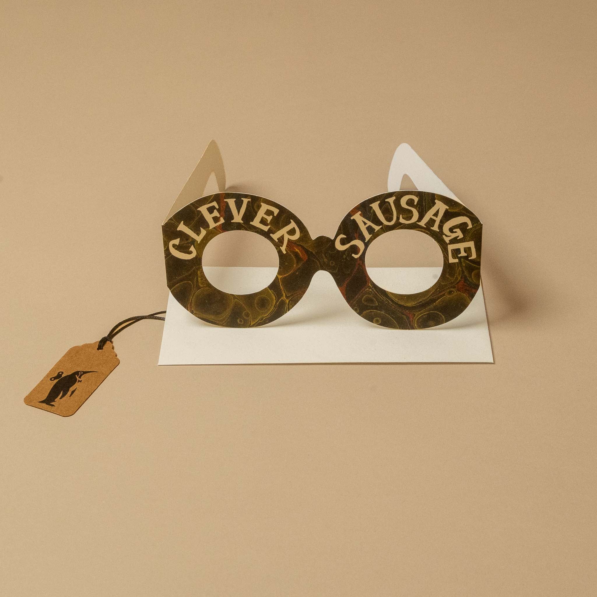 Clever Sausage Glasses Greeting Card