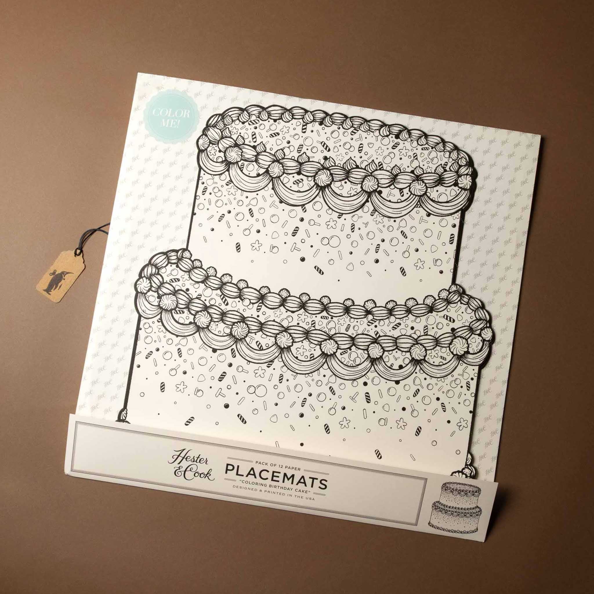 Color Your Own Birthday Cake Placemat Set