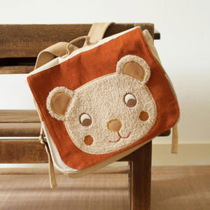 Corduroy Messenger Backpack | Bear Cub
