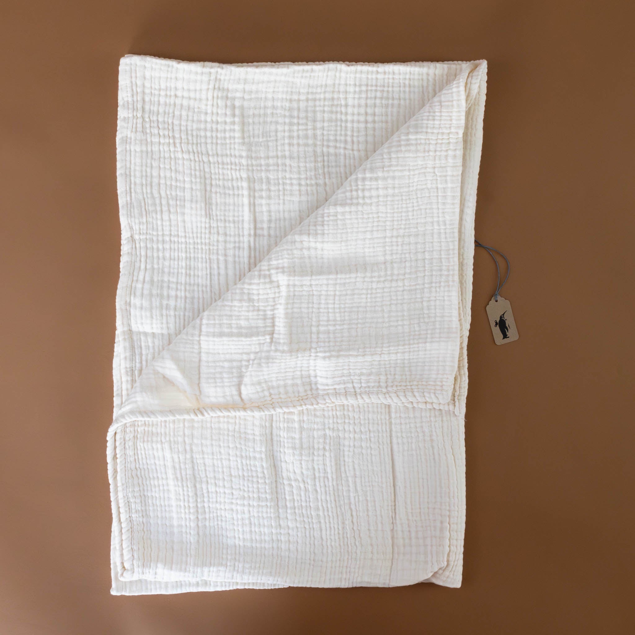 Cotton Muslin Baby Blanket Ecru