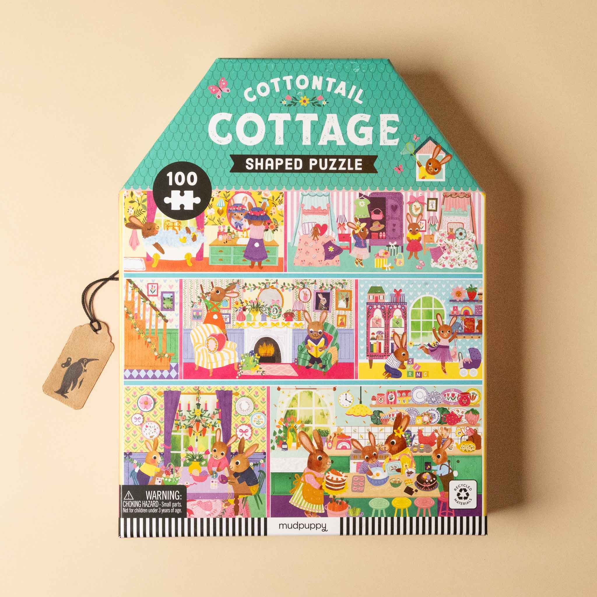 Cottontail Cottage 100pc House Shaped Puzzle