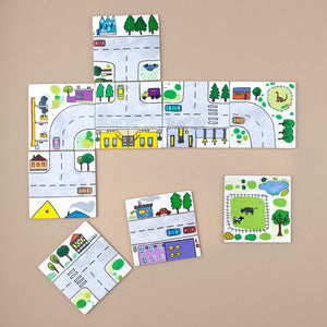 Card aligned to make streets from Create-A-Village Domino Game