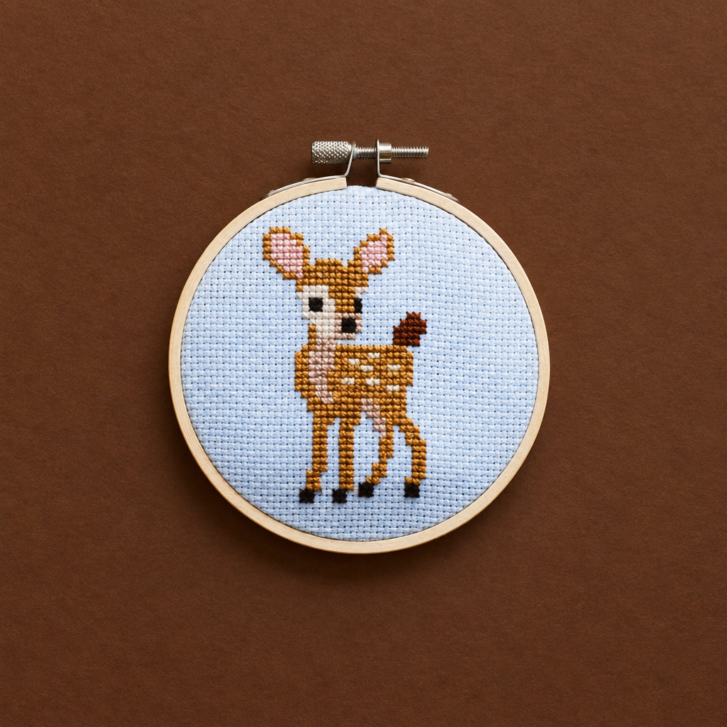 cross-stitch-kit--fawn finshed