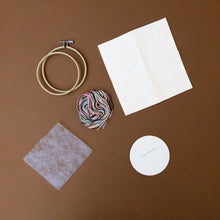 Load image into Gallery viewer, kit-includes-white-aida-cloth-batting-needle-thread-hoop