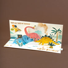 Load image into Gallery viewer, interior-of-card-party-like-there&#39;s-no-tomorrow-happy-birthday-with-dinosaurs