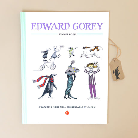 edward-gorey-sticker-book-cover-with-comically-dressed-creatures-and-people