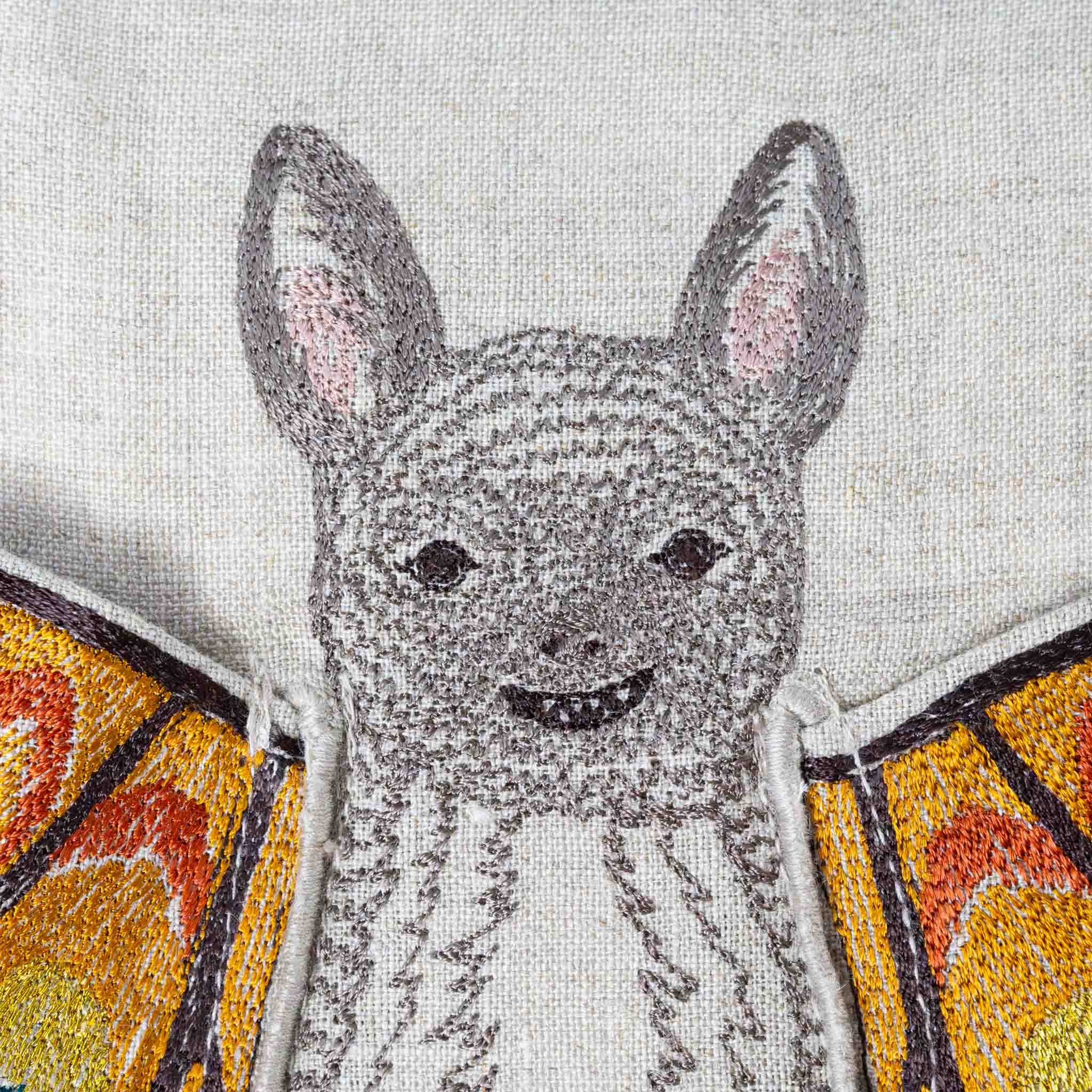 Embroidered Pillow | Bat Wing Surprise