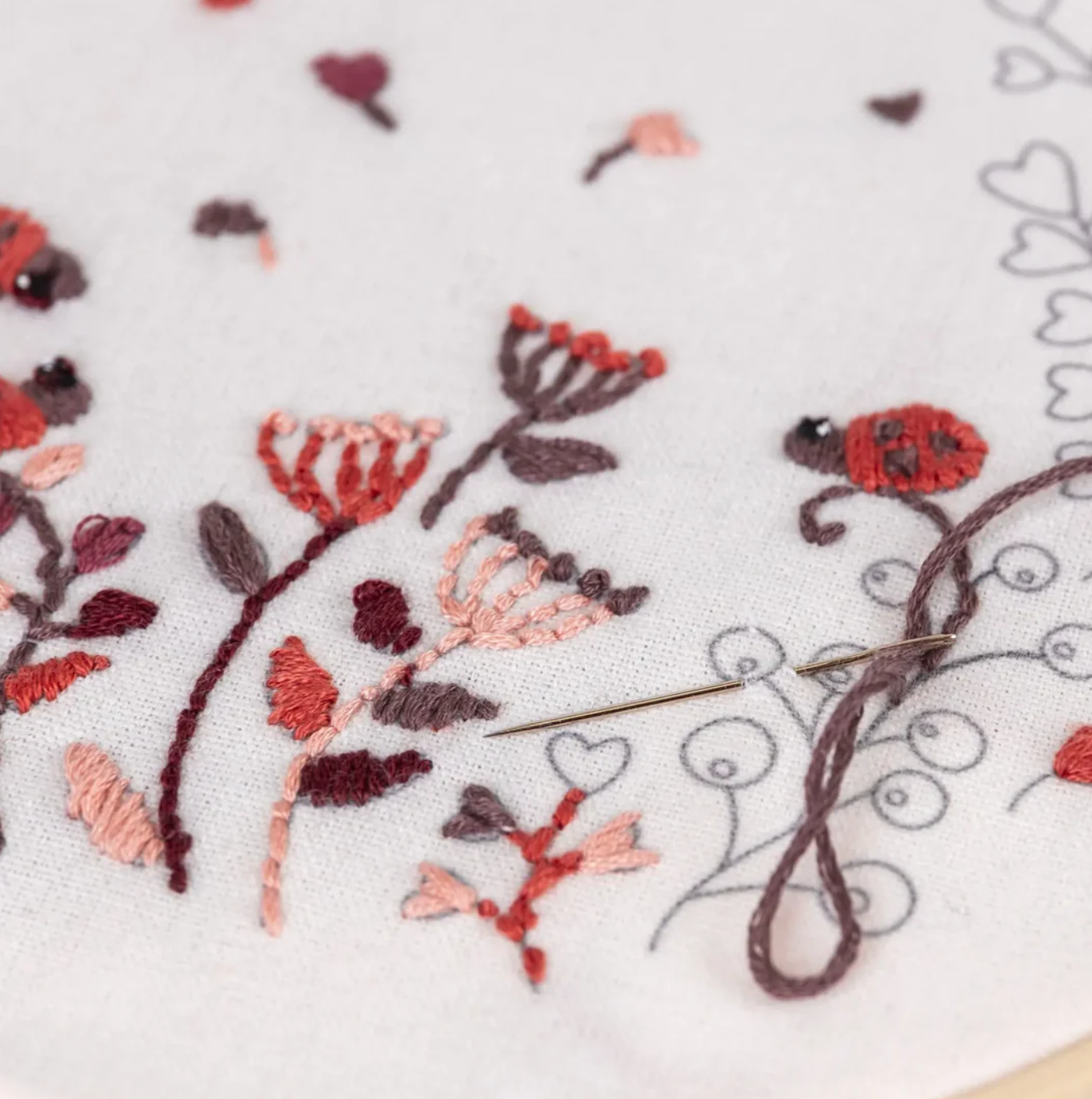 Embroidery Craft Kit | Ladybugs & Flowers