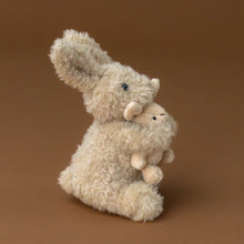 Load image into Gallery viewer, side-view-emile-and-baby-rabbit-tawny-brown-stuffed-animal-with-baby-in-his-arms