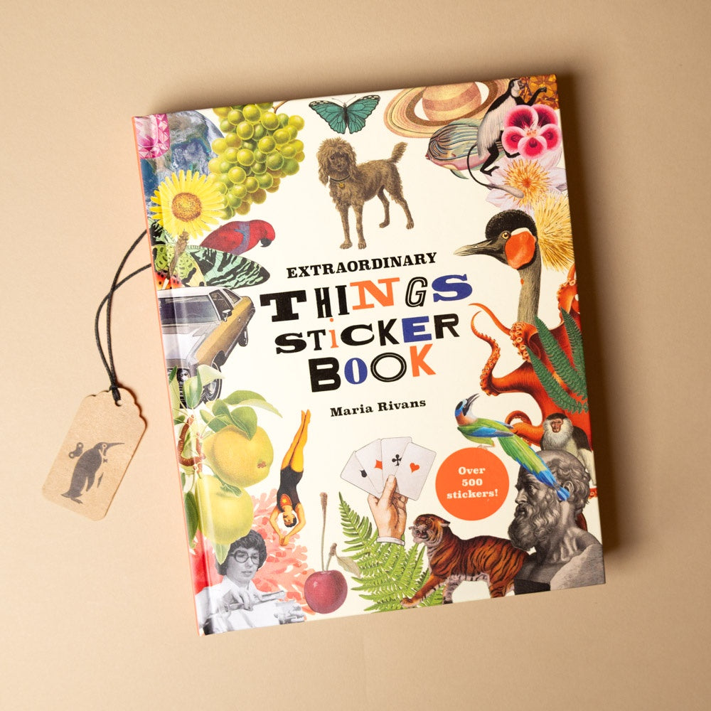 extraordinary-things-sticker-book cover with colorful illustrations on a beige background