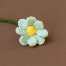 Load image into Gallery viewer, eight-mint-petal-felt-anemone-with-yellow-center