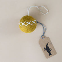 Load image into Gallery viewer, felt-embroidered-christmas-ball-ornament-ochre