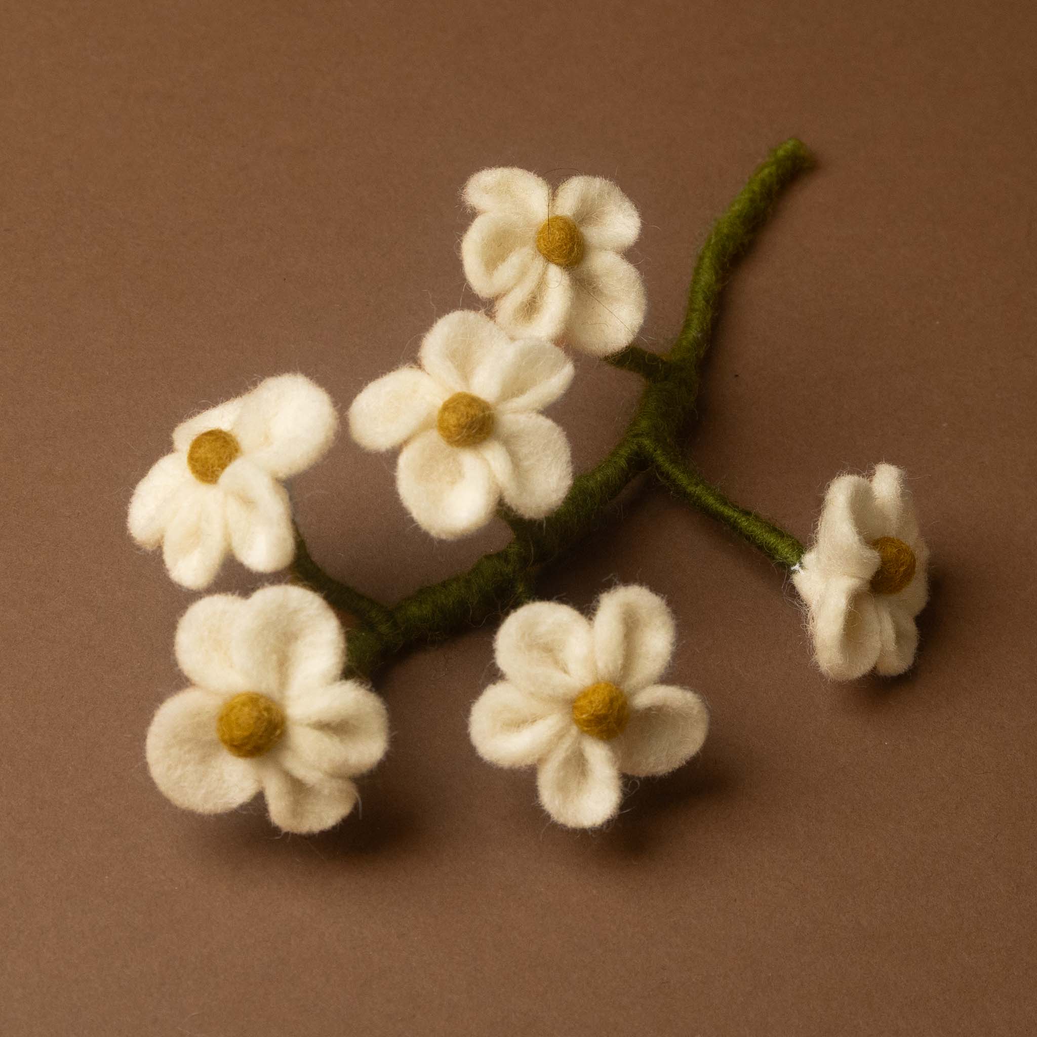 Felt Forget-Me-Not Flower | White - Short