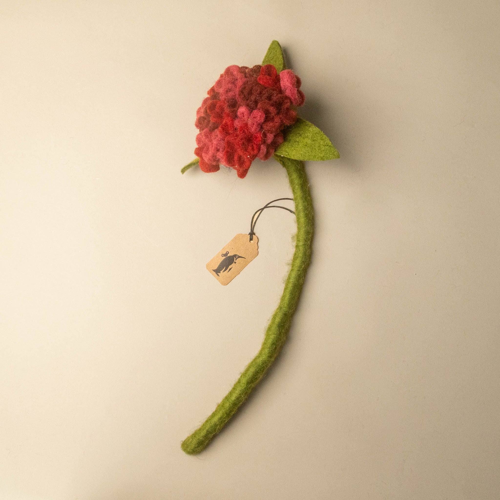 Felt Hydrangea Stem | Ruby Red