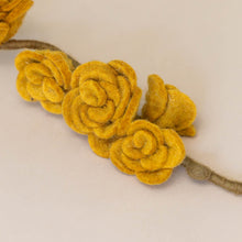 Load image into Gallery viewer, close-up-of-felt-rose-branch-ochre-petals