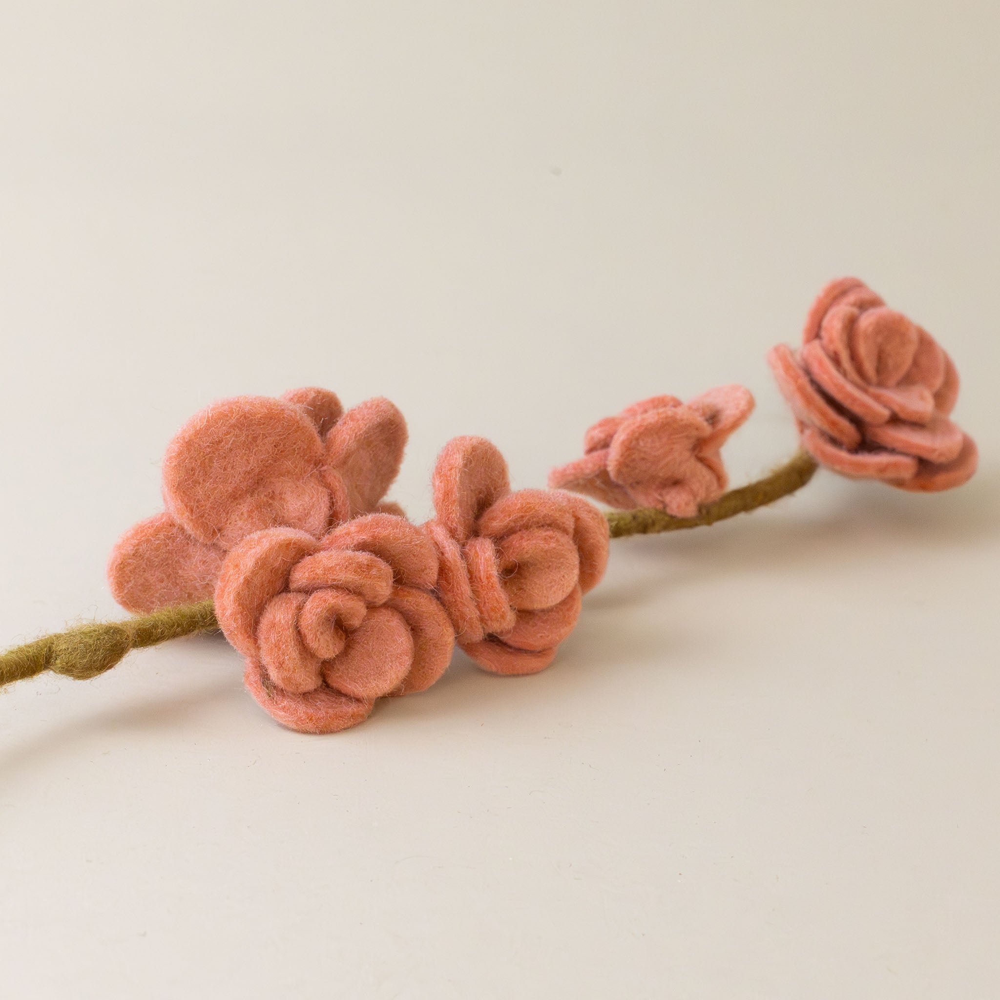 Felt Rose Branch | Salmon