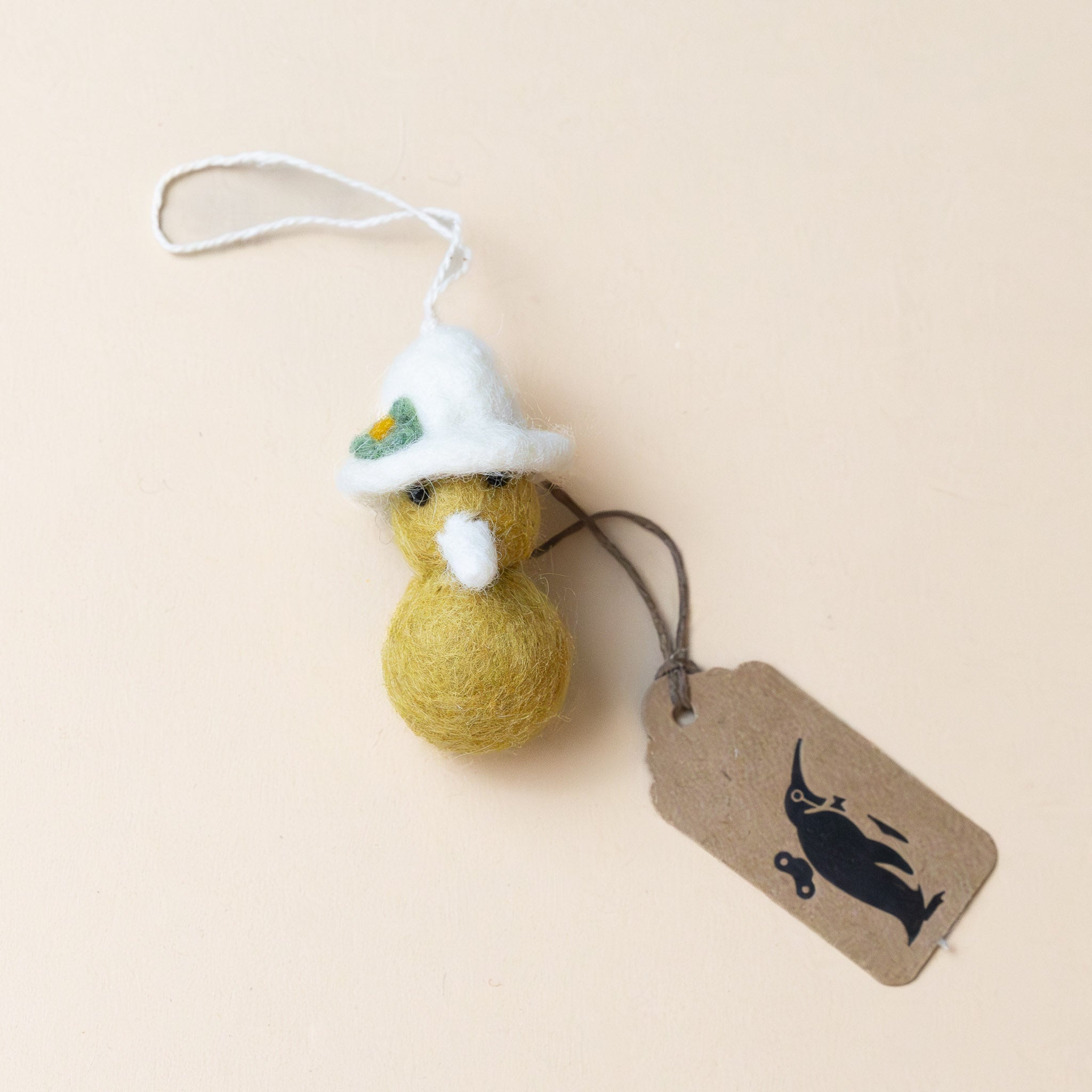 felted-chickie-ornament-garden-hat-yellow