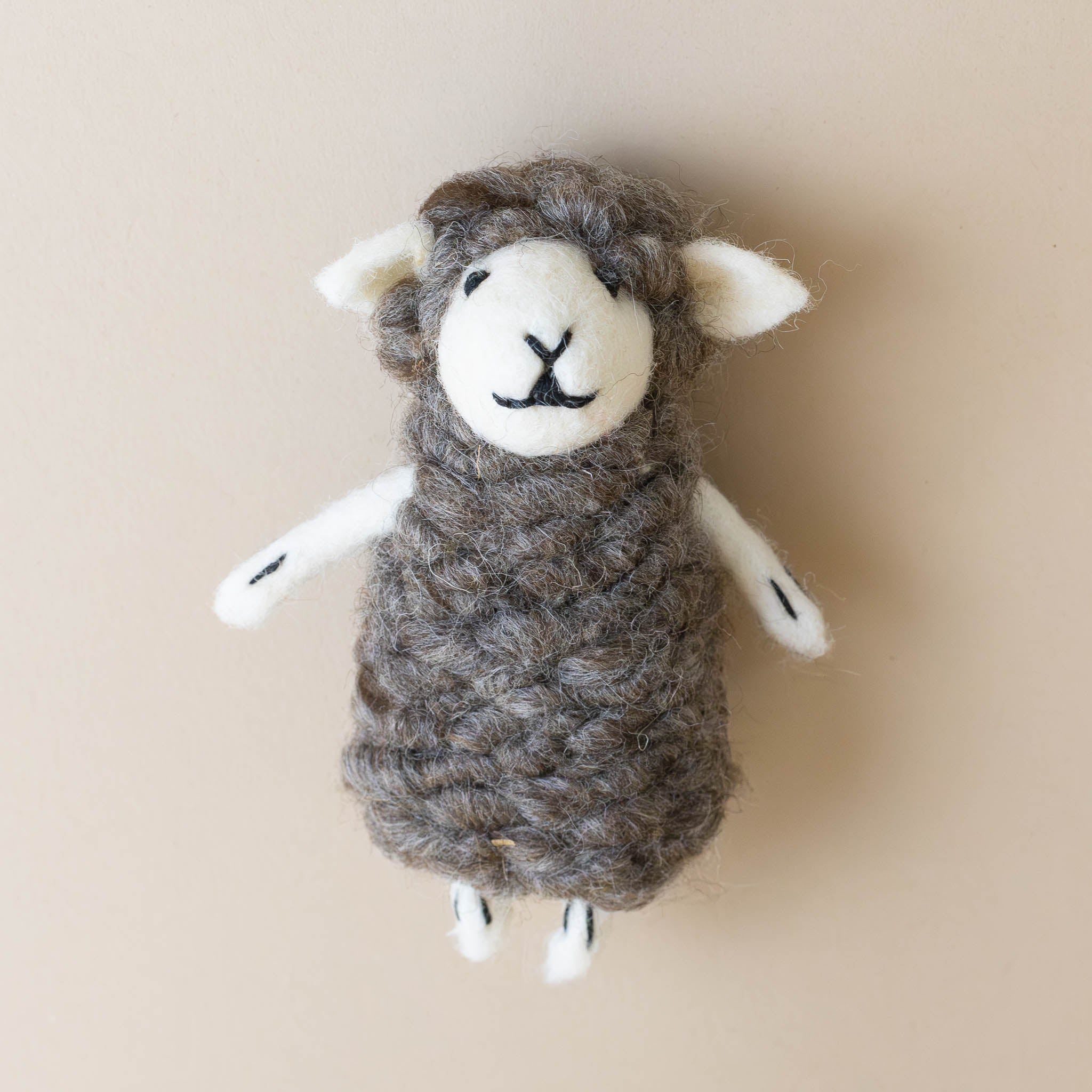 Felted Finger Puppet | Wooly Sheep - Brown Coat