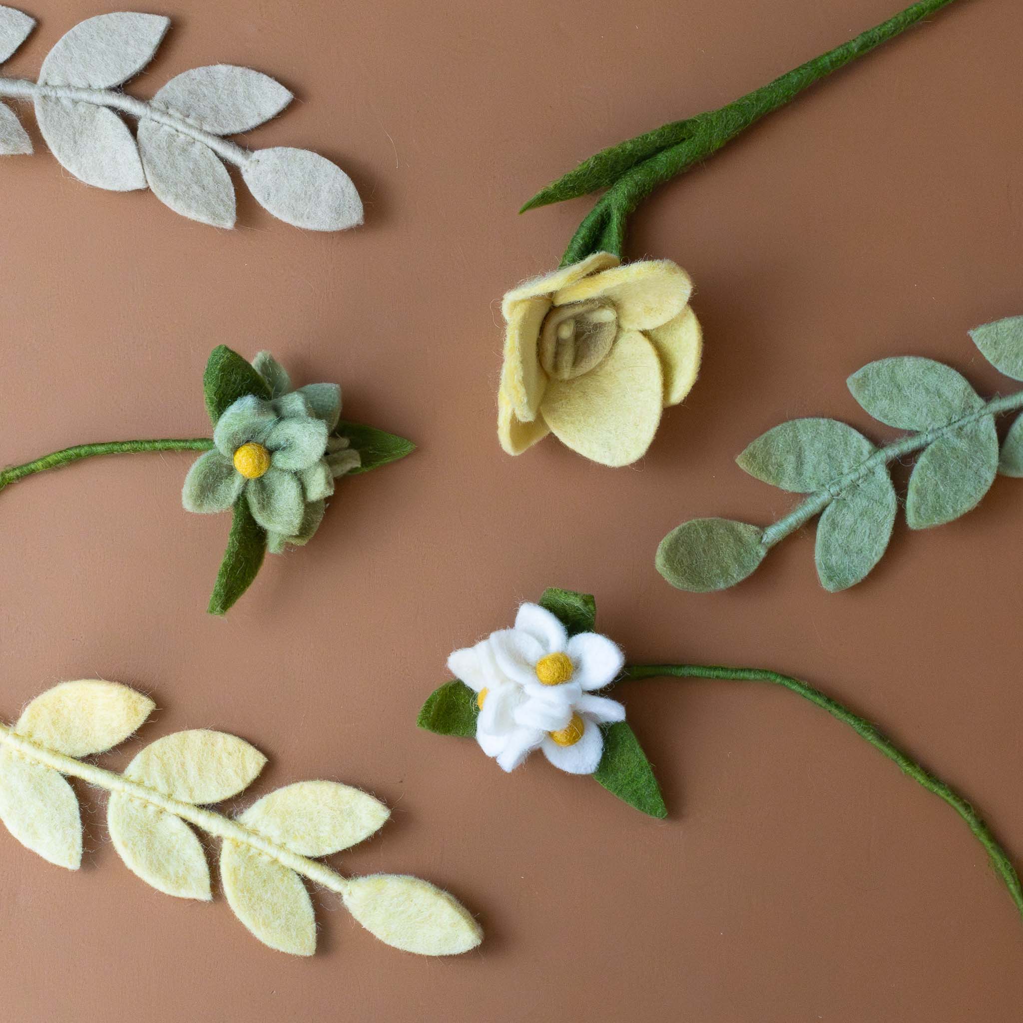 felted-flat-leaf-stem-butter-oatmeal-mint-green-assorted-flowers