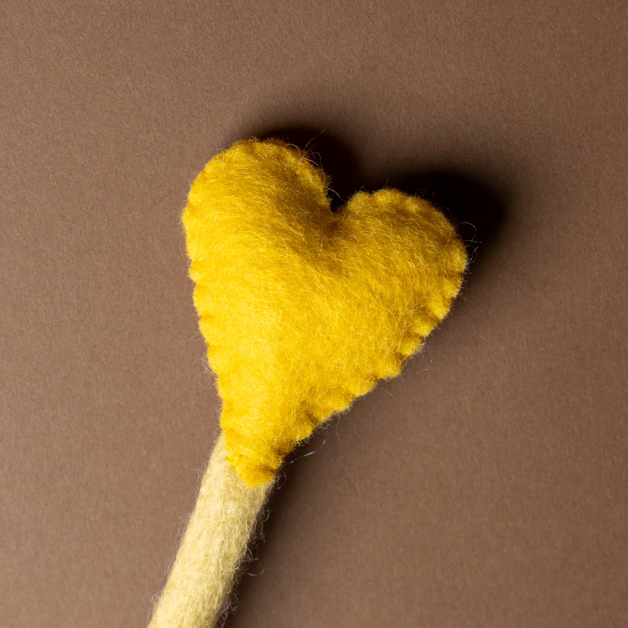 Felted Heart Stem | Yellow
