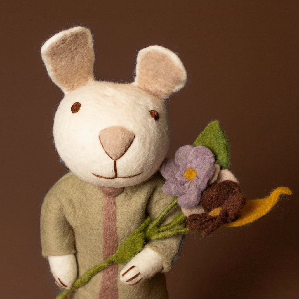 felted-jumbo-white-rabbit-mint-shirt-with-flower-bouquet