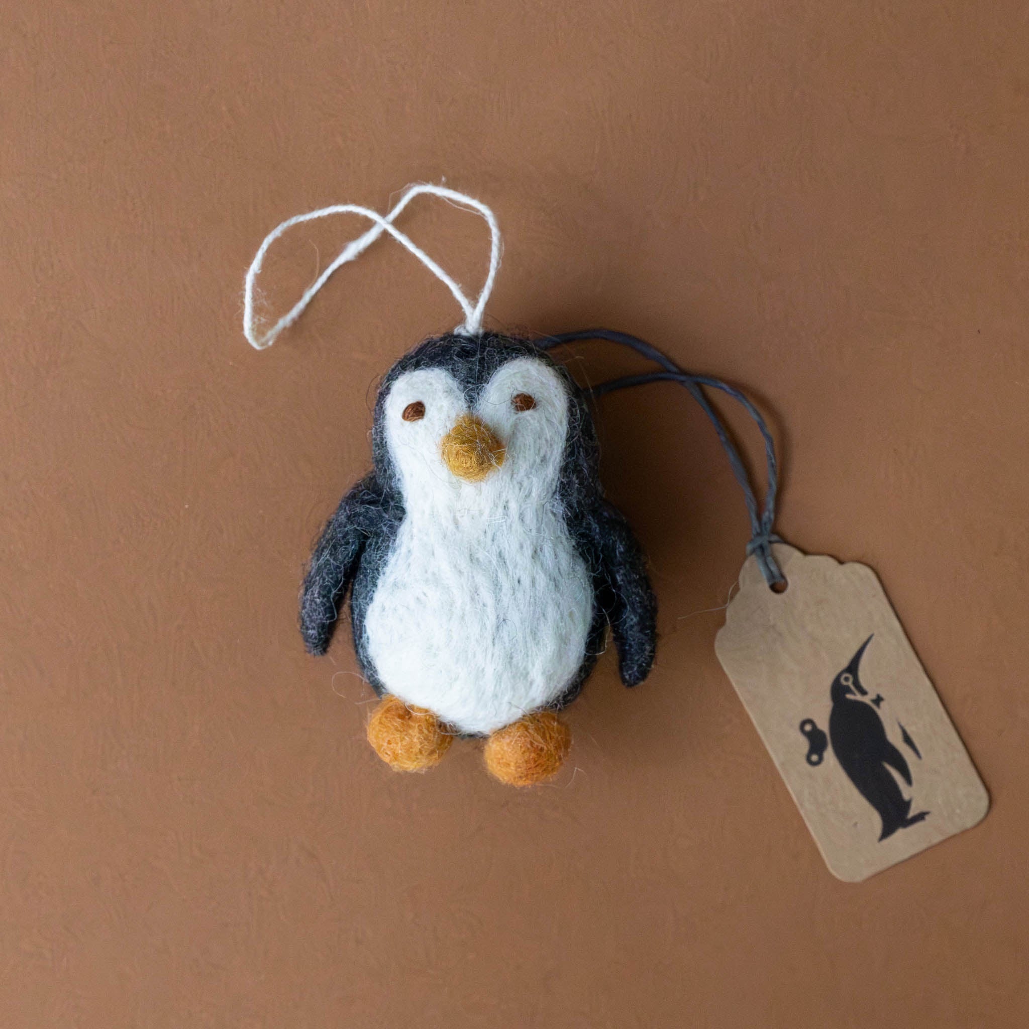 Felted Penguin Ornament