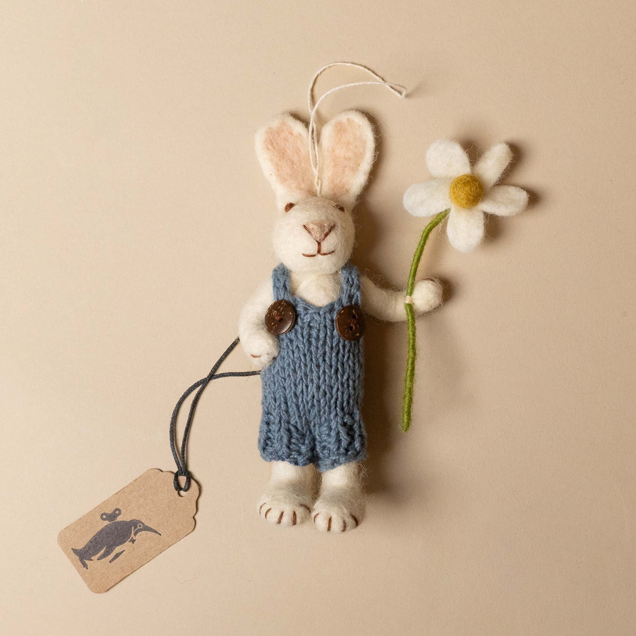 felted-white-rabbit-ornament-blue-overalls-with-daisy