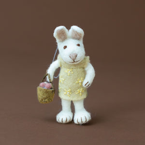 felted-white-rabbit-ornament-flax-flower-dress-with-rose-egg-basket-standing