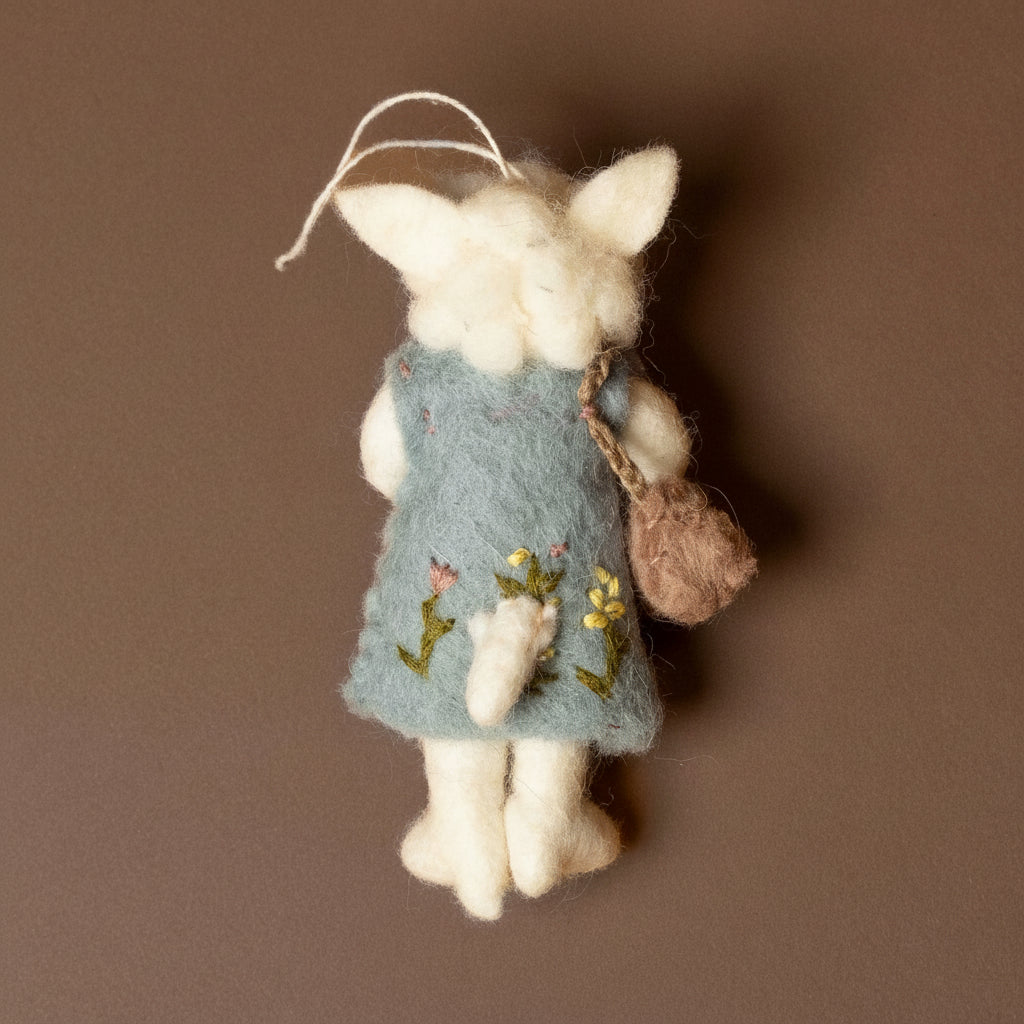felted-white-sheep-ornament-blue-dress-with-purse