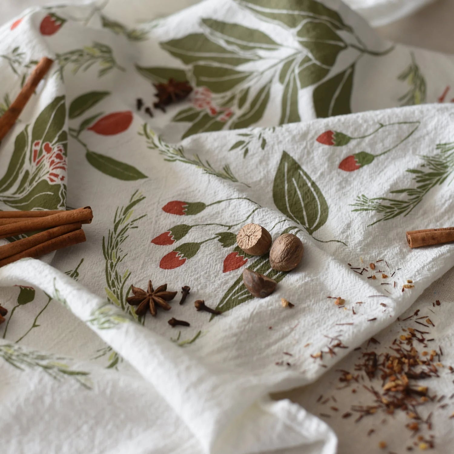 Festive Flavors Kitchen Towel | Natural