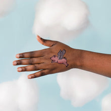 Load image into Gallery viewer, flying-pink-pig-temporary-tattoo-pair