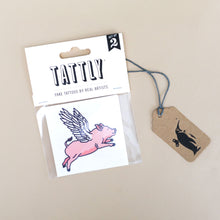 Load image into Gallery viewer, flying-pink-pig-temporary-tattoo-pair