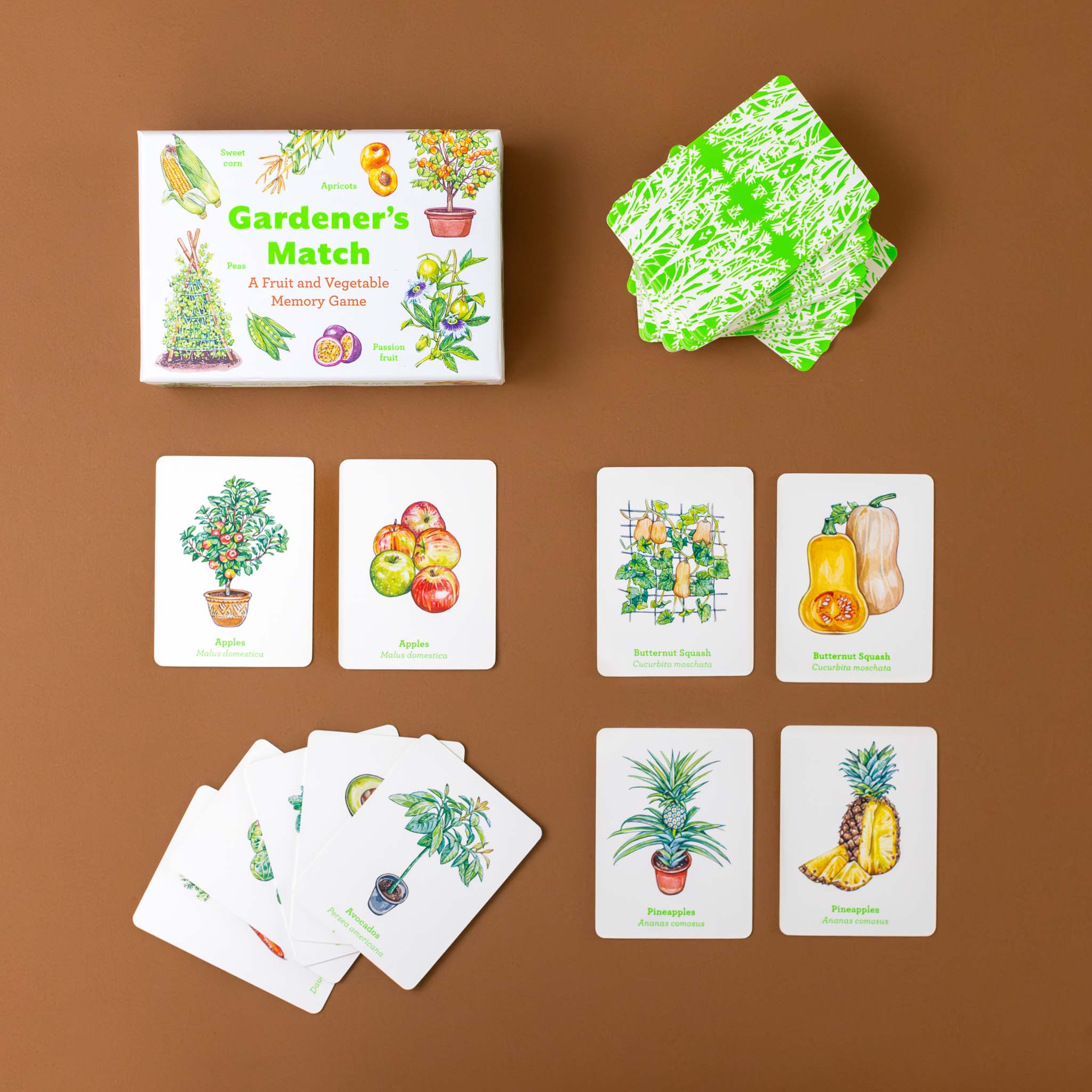 game-cards-for-gardeners-match-a-fruit-and-vegetable-memory-game-box-wit-apricots-sweet-cor-oranges-passion-fruit-and-peas